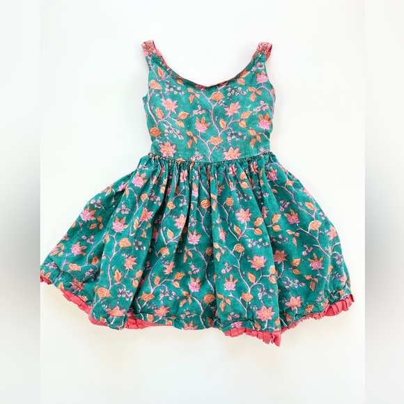 Fabindia Blue Pleated Sundress Scoop Neck Casual - Picture 1 of 7